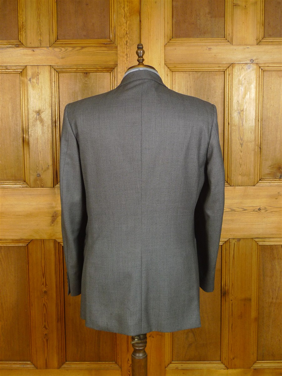 25/0344 immaculate gieves & hawkes savile row grey birds-eye weave wool suit 45 regular