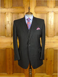 25/0346 near immaculate gieves & hawkes savile row black wool 3-piece suit w/ burgundy linings 45 regular