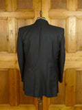 25/0346 near immaculate gieves & hawkes savile row black wool 3-piece suit w/ burgundy linings 45 regular