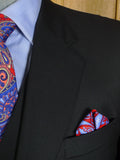 25/0346 near immaculate gieves & hawkes savile row black wool 3-piece suit w/ burgundy linings 45 regular