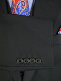 25/0346 near immaculate gieves & hawkes savile row black wool 3-piece suit w/ burgundy linings 45 regular