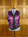 25/0346 near immaculate gieves & hawkes savile row black wool 3-piece suit w/ burgundy linings 45 regular