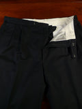 25/0346 near immaculate gieves & hawkes savile row black wool 3-piece suit w/ burgundy linings 45 regular