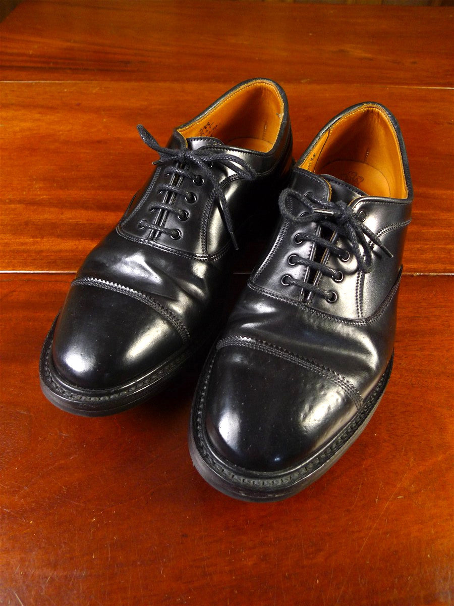 25/0366 trickers dunlop black double-welt plain toe oxford shoe uk 8.5