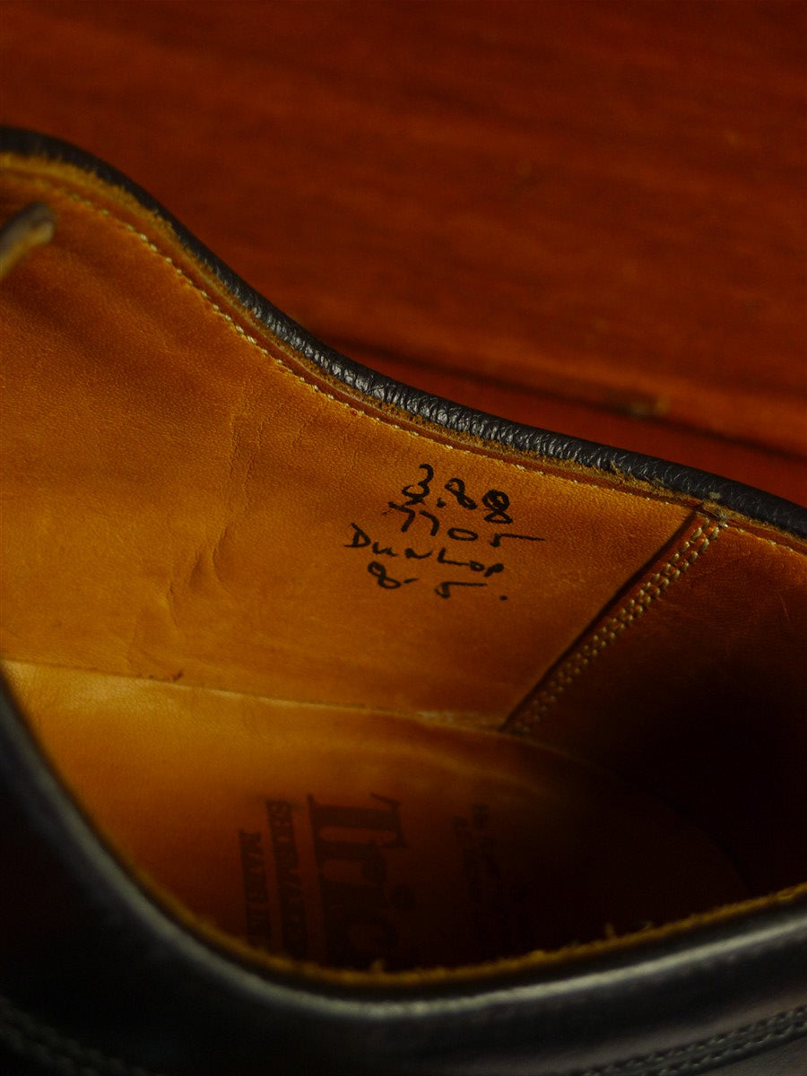 25/0366 trickers dunlop black double-welt plain toe oxford shoe uk 8.5