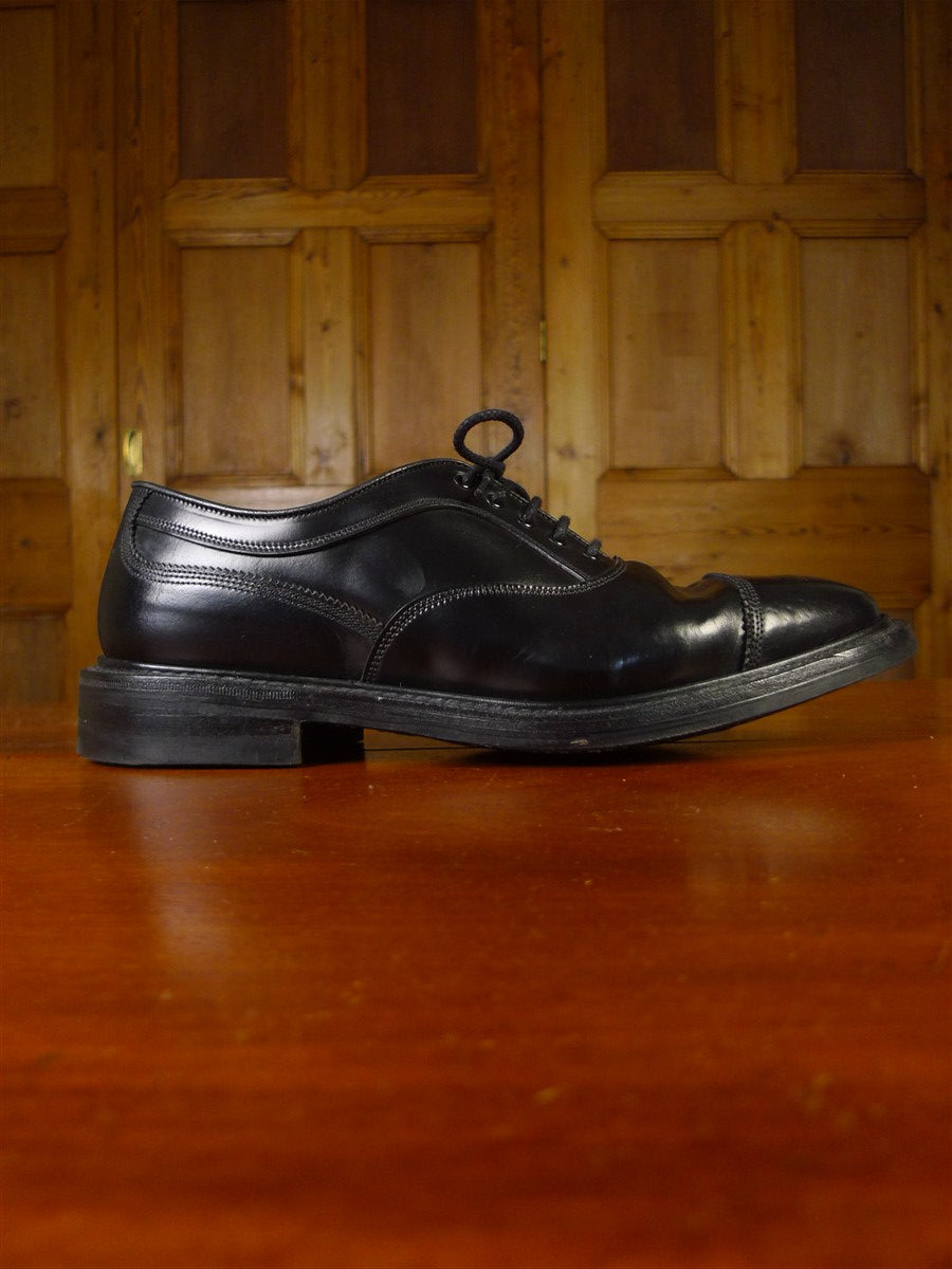 25/0366 trickers dunlop black double-welt plain toe oxford shoe uk 8.5