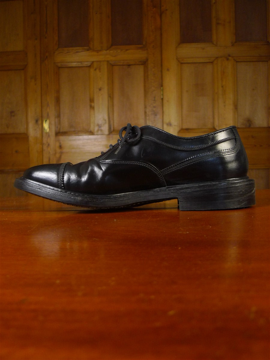 25/0366 trickers dunlop black double-welt plain toe oxford shoe uk 8.5