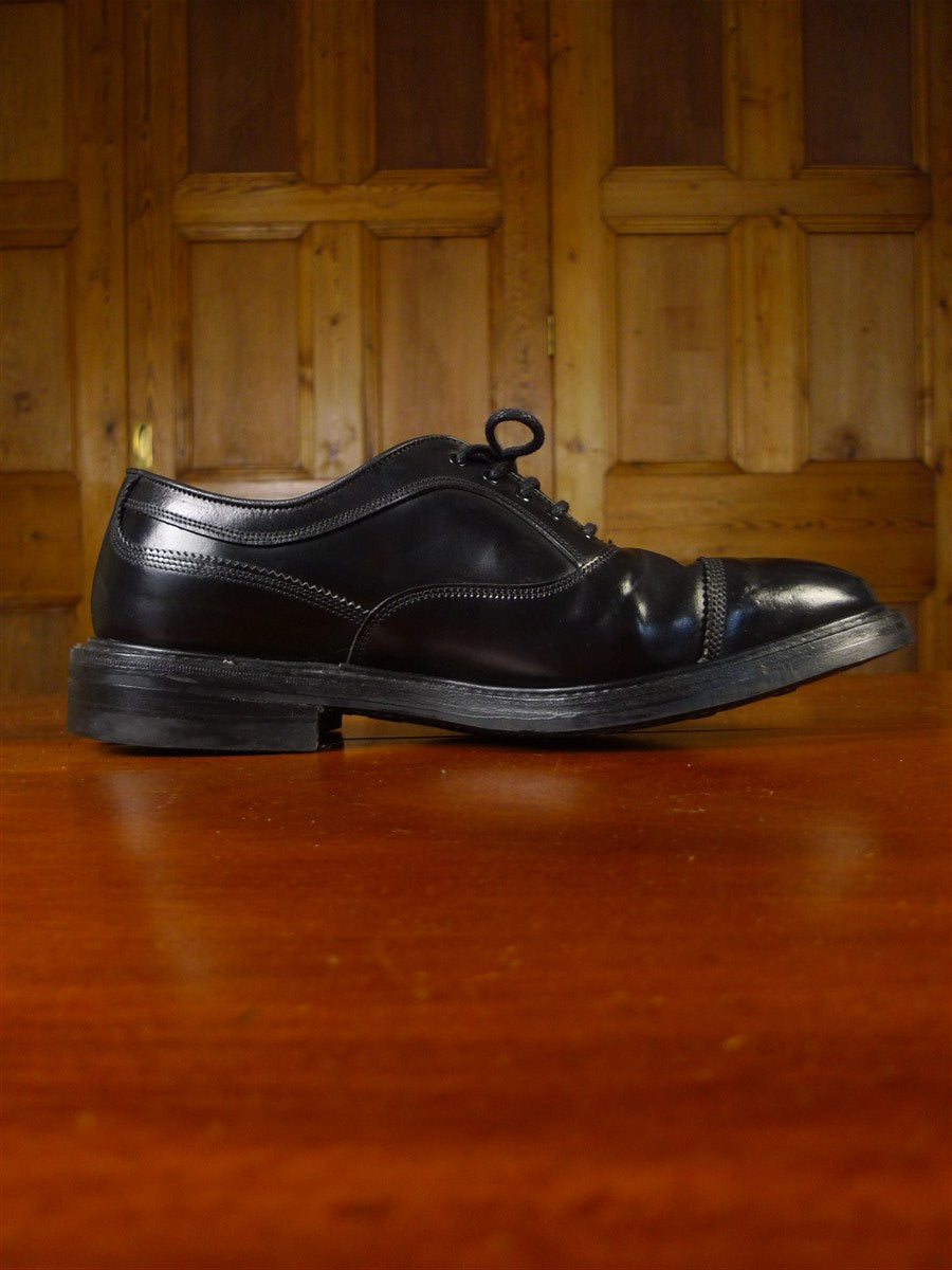 25/0366 trickers dunlop black double-welt plain toe oxford shoe uk 8.5