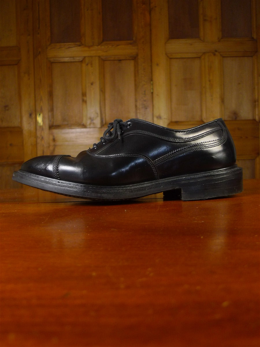 25/0366 trickers dunlop black double-welt plain toe oxford shoe uk 8.5
