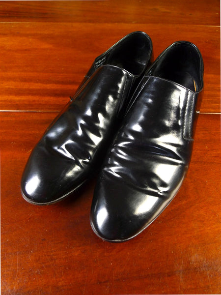 25/0367 wonderful vintage trickers black patent leather slip-on evening dress shoe uk 8