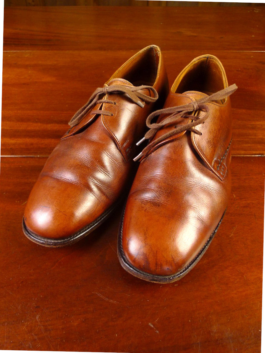 25/0365 wonderful vintage trickers england tan brown leather derby shoe uk 8