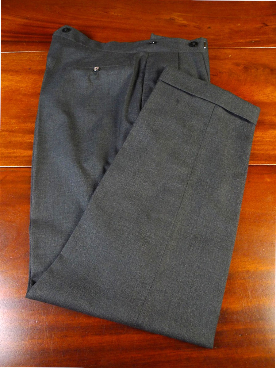 25/0359 anderson & sheppard 2007 savile row bespoke grey worsted trouser (minor damage) 36