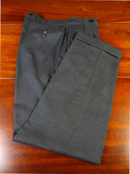 25/0359 anderson & sheppard 2007 savile row bespoke grey worsted trouser (minor damage) 36
