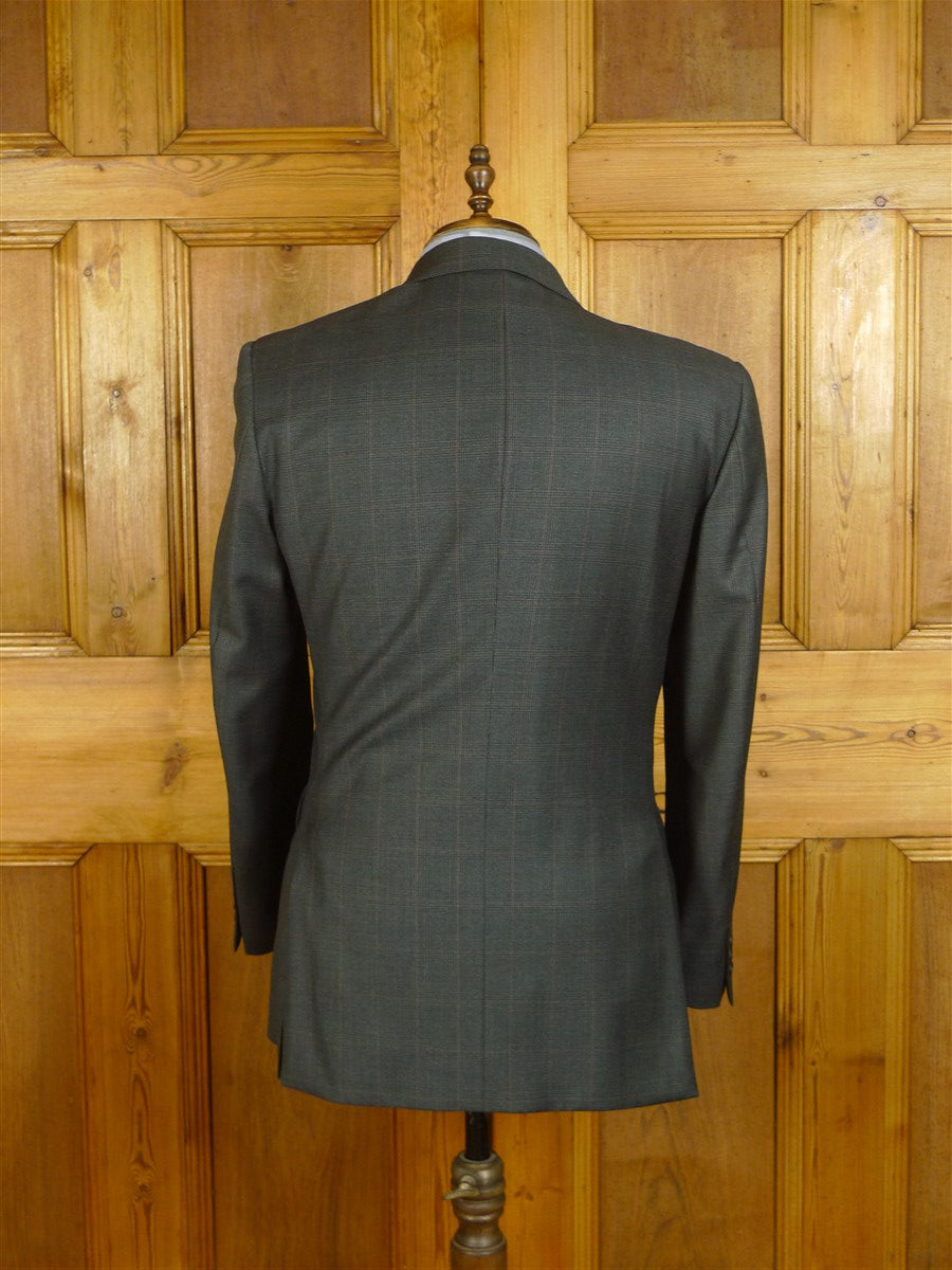 25/0345 immaculate gieves & hawkes savile row glen check wool sports jacket blazer 43 short to regular