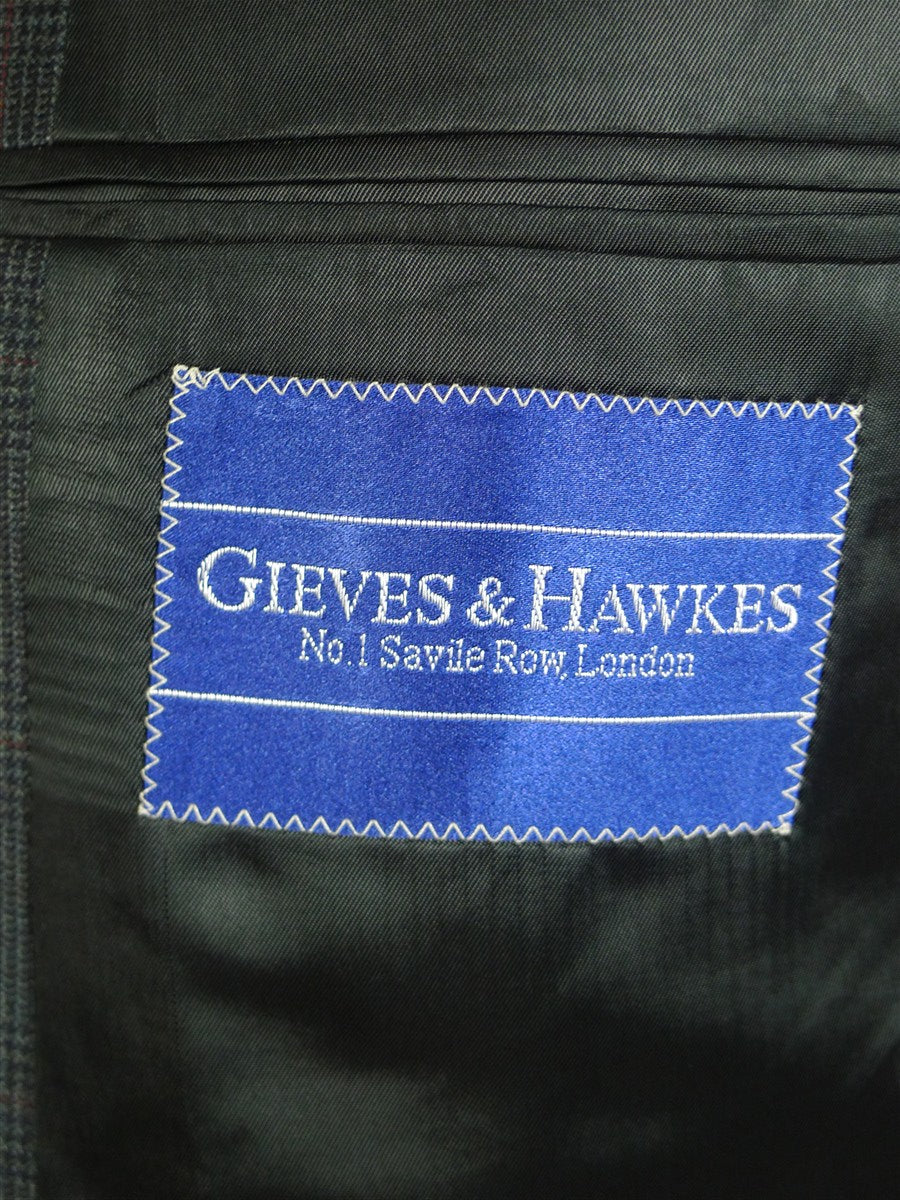 25/0345 immaculate gieves & hawkes savile row glen check wool sports jacket blazer 43 short to regular
