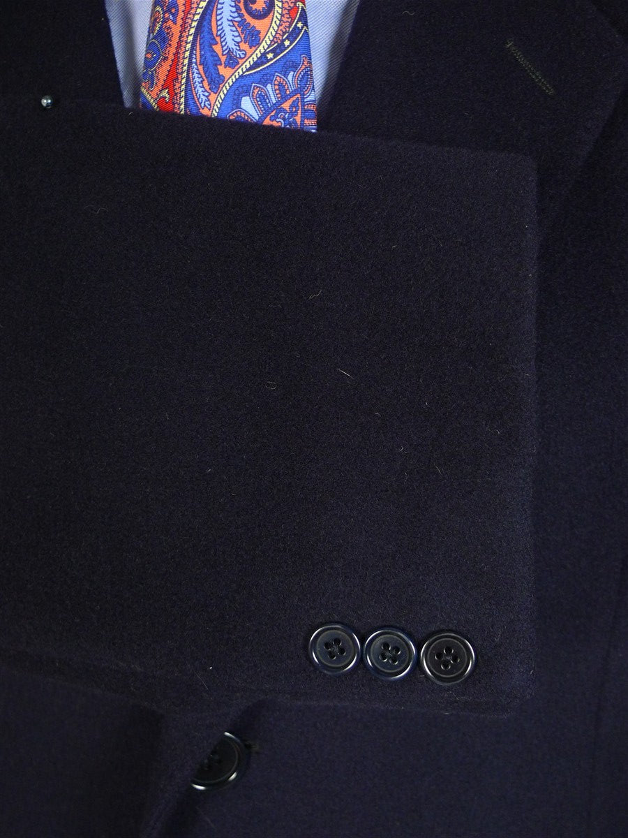 25/0357 immaculate italian 70% wool & 30% cashmere navy blue overcoat 40-42 regular