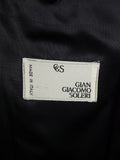 25/0357 immaculate italian 70% wool & 30% cashmere navy blue overcoat 40-42 regular