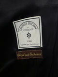 25/0357 immaculate italian 70% wool & 30% cashmere navy blue overcoat 40-42 regular