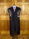 25/0357 immaculate italian 70% wool & 30% cashmere navy blue overcoat 40-42 regular