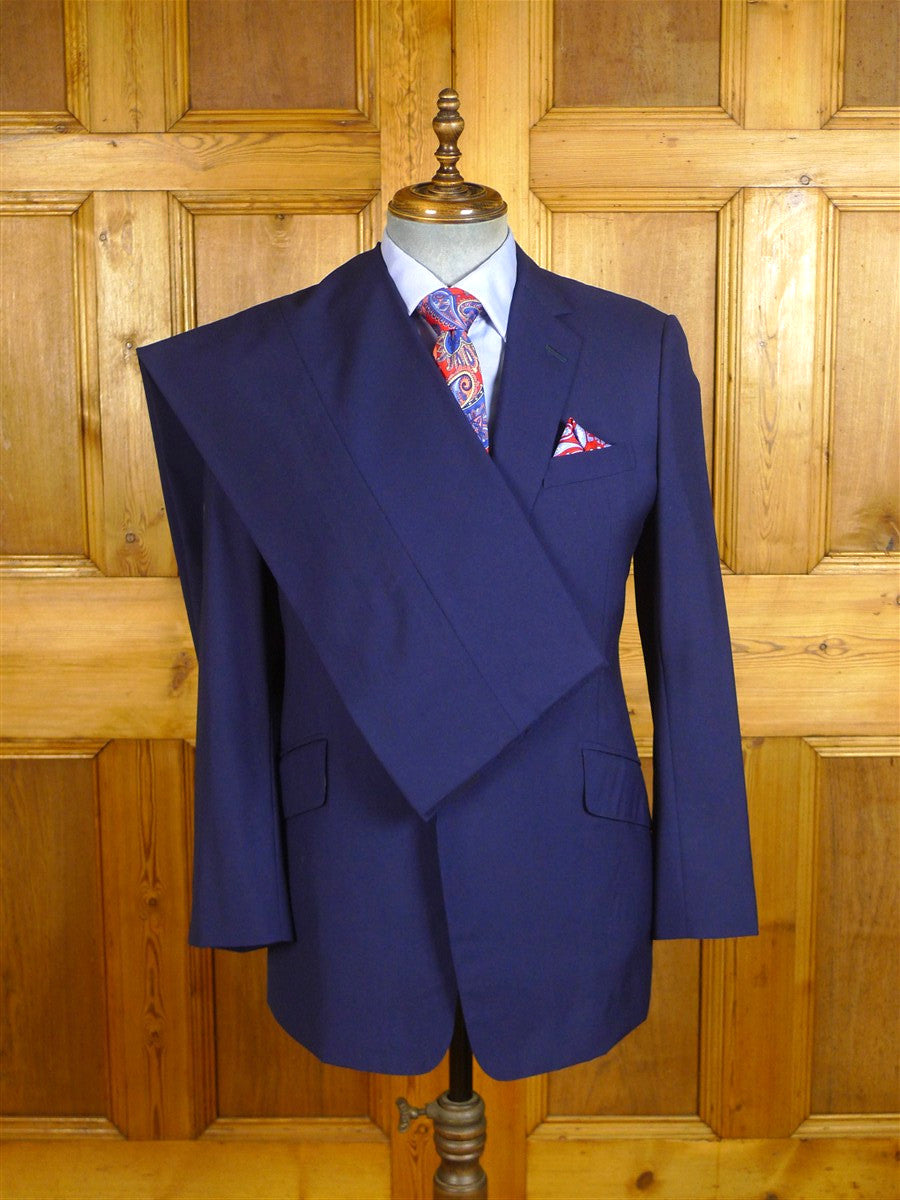 25/0350 richard james 2014 savile row bespoke dark royal blue wool & mohair suit 39 regular