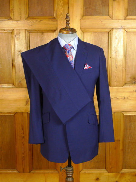25/0350 richard james 2014 savile row bespoke dark royal blue wool & mohair suit 39 regular