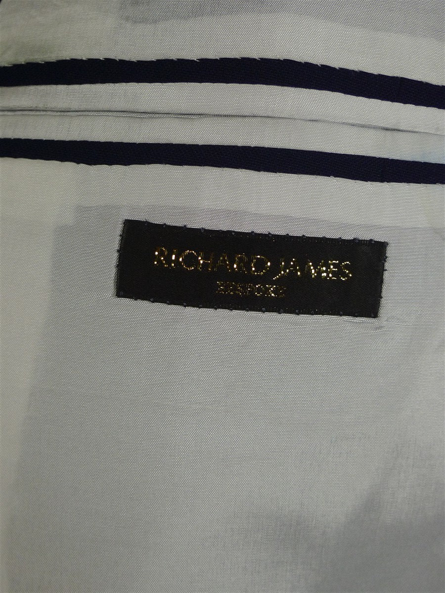 25/0350 richard james 2014 savile row bespoke dark royal blue wool & mohair suit 39 regular