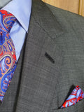 25/0349 vintage british bespoke heavyweight nailhead weave worsted 3-piece suit w/ 2 pair trousers 43-44 short