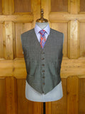 25/0349 vintage british bespoke heavyweight nailhead weave worsted 3-piece suit w/ 2 pair trousers 43-44 short