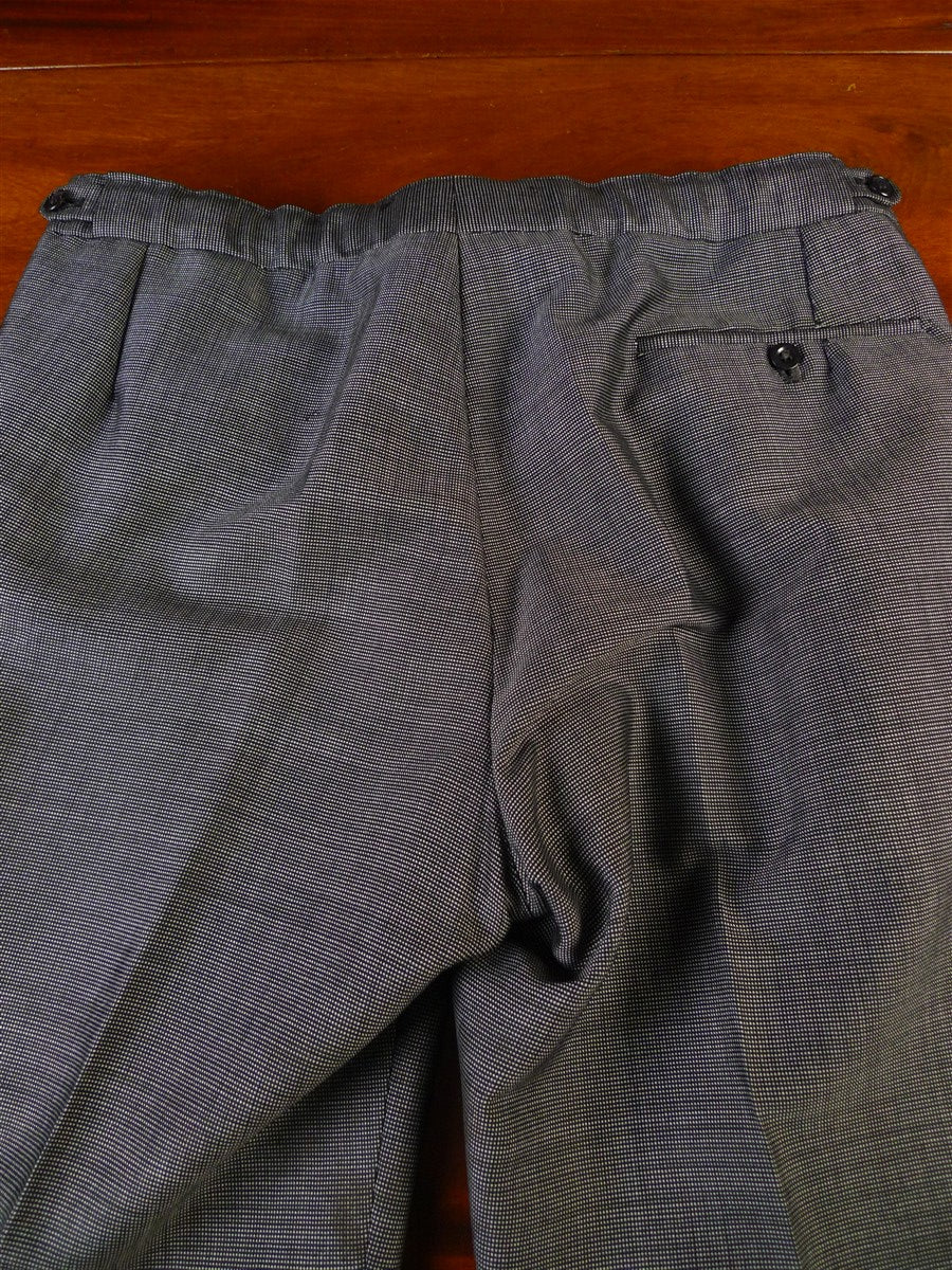 25/0349 vintage british bespoke heavyweight nailhead weave worsted 3-piece suit w/ 2 pair trousers 43-44 short