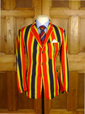 25/0354 wonderful genuine 1930s 1940s vintage bold stripe boating blazer 33-34