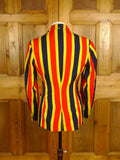 25/0354 wonderful genuine 1930s 1940s vintage bold stripe boating blazer 33-34