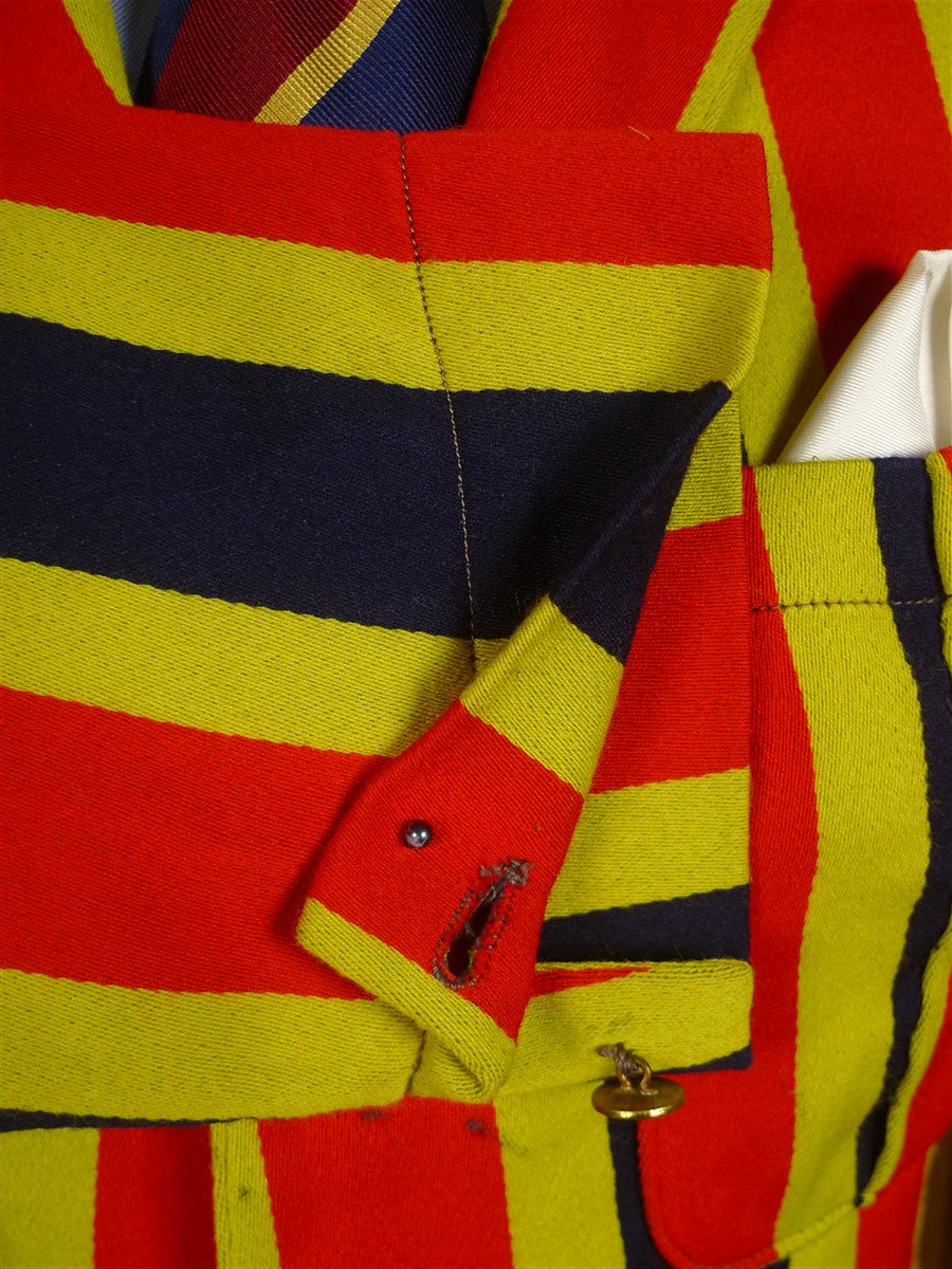 25/0354 wonderful genuine 1930s 1940s vintage bold stripe boating blazer 33-34