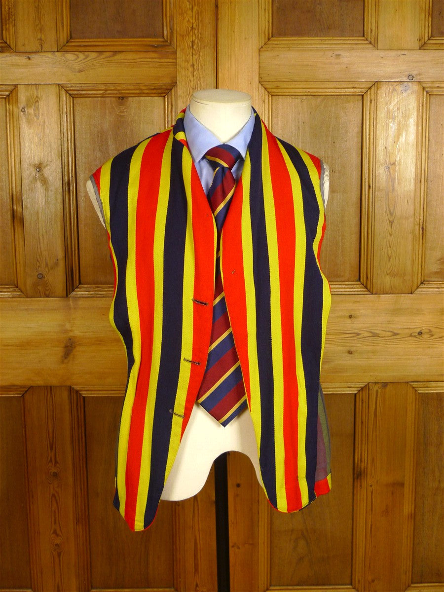 25/0354 wonderful genuine 1930s 1940s vintage bold stripe boating blazer 33-34