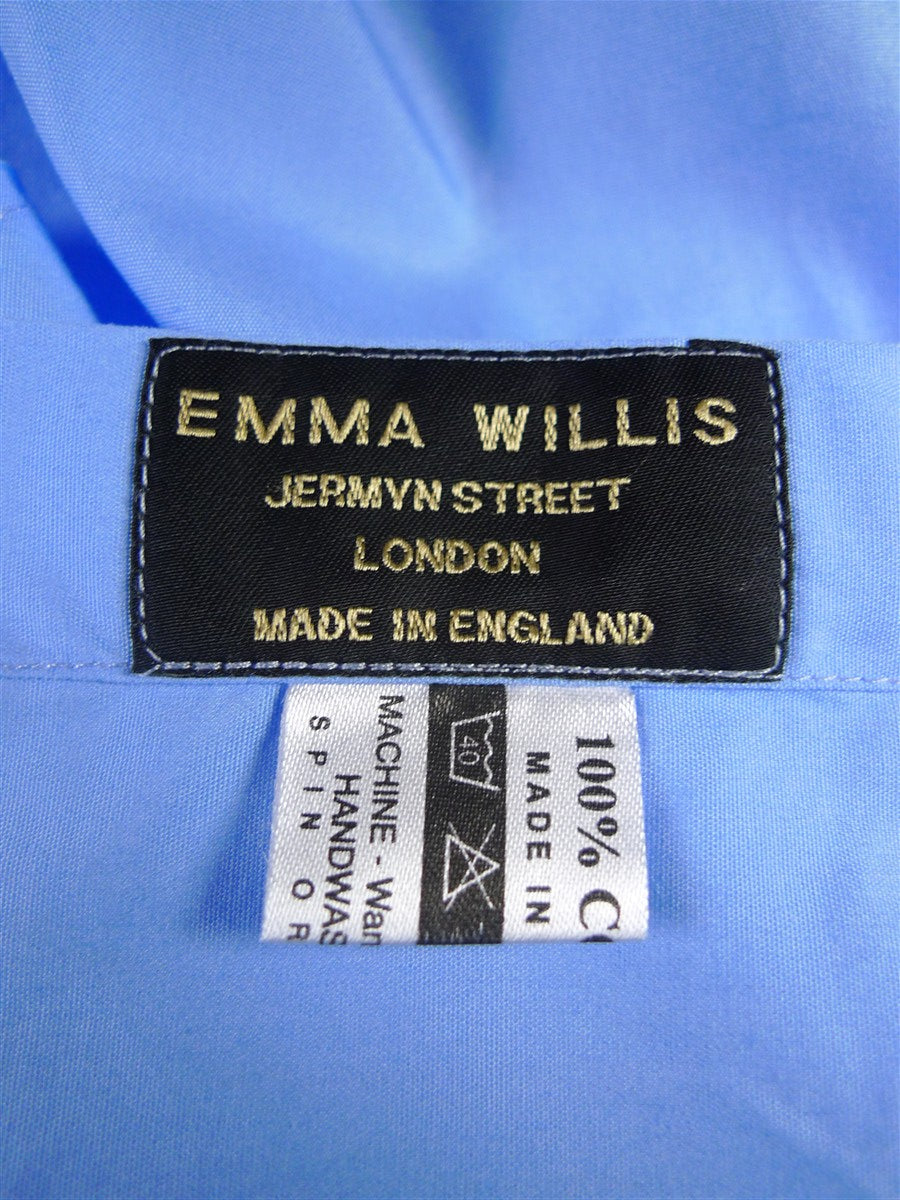25/0362 immaculate emma willis jermyn st london pale blue cotton single cuff shirt 15.5 /35 (rrp £350)