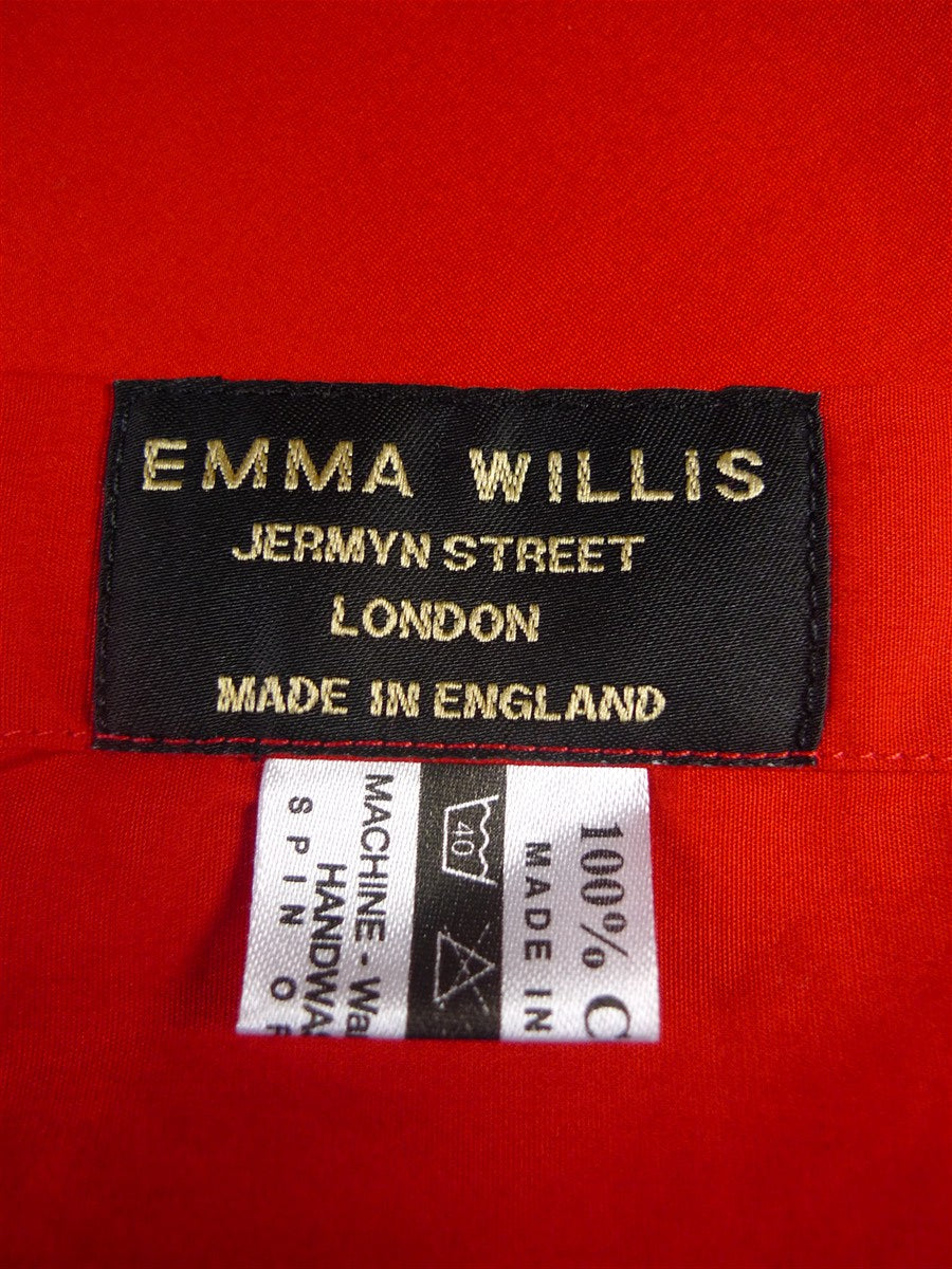 25/0361 immaculate emma willis jermyn st london red cotton single cuff shirt 15.5 /35 (rrp £350)