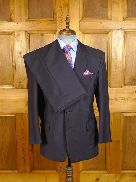 25/0347 immaculate vintage bespoke tailored dark blue mohair suit 39-40 short to regular
