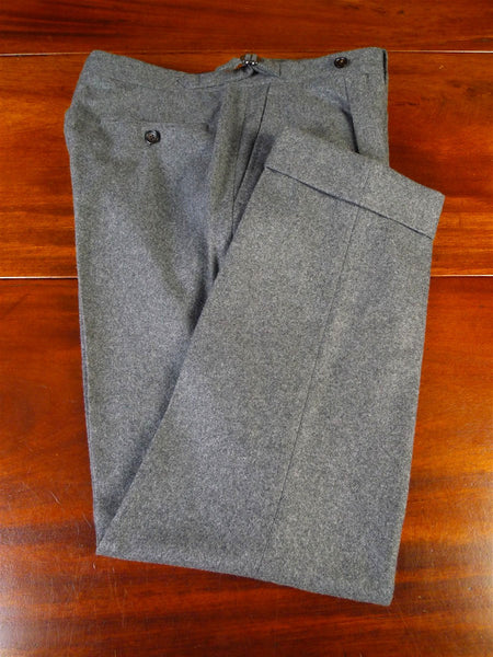 25/0441 immaculate quality italian made grey wool flannel trouser 34