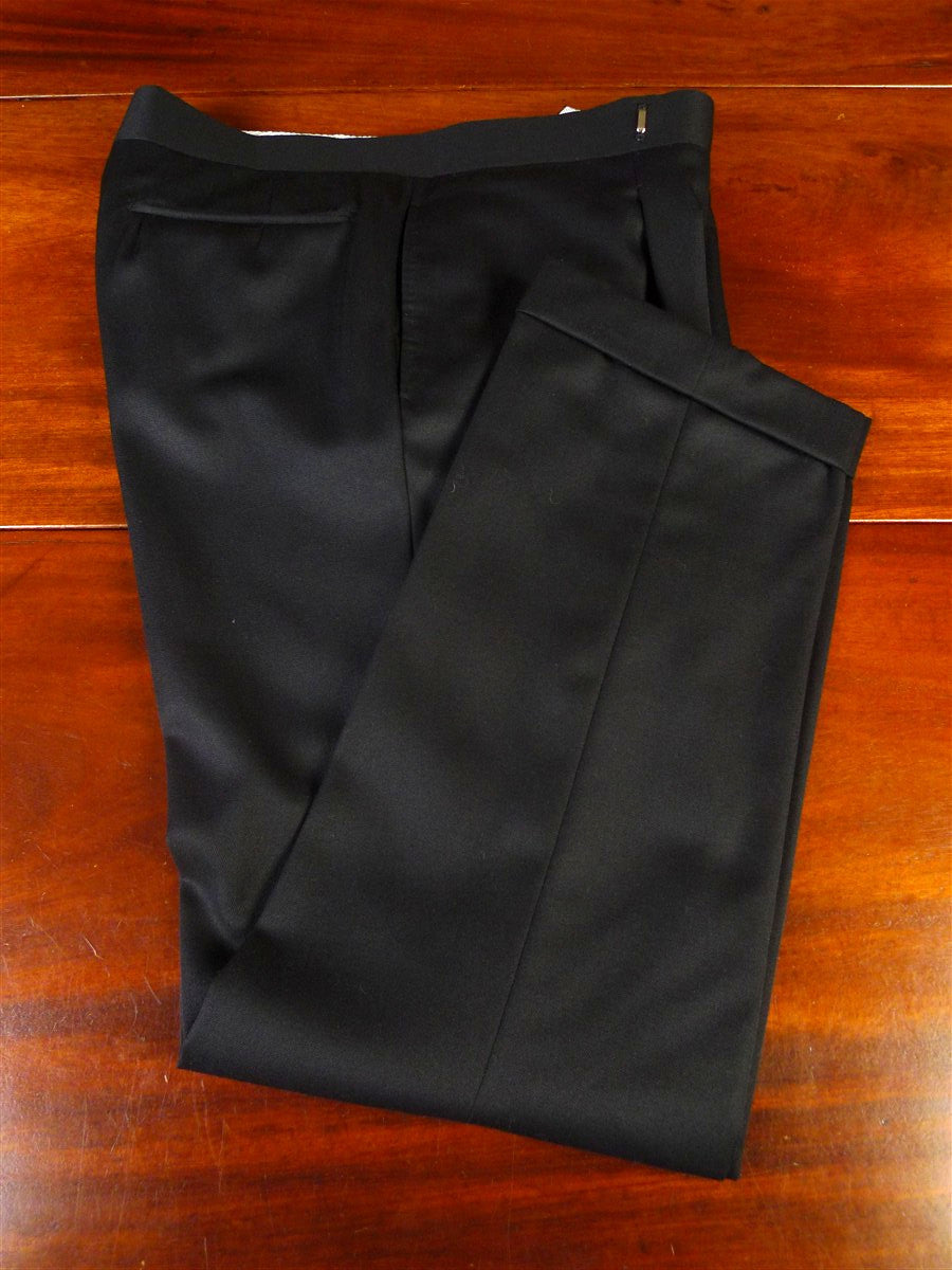 25/0444 immaculate cifonelli paris 2017 bespoke black wool & mohair trouser 34