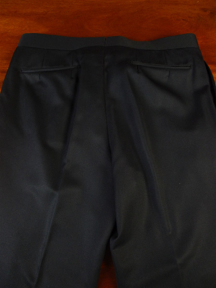 25/0444 immaculate cifonelli paris 2017 bespoke black wool & mohair trouser 34