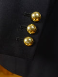 25/0392 vintage huntsman savile row navy blue worsted d/b blazer w/ red lining 41 regular