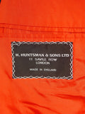 25/0392 vintage huntsman savile row navy blue worsted d/b blazer w/ red lining 41 regular