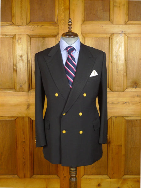 25/0428 near immaculate 1992 alan bennett savile row bespoke dark navy wool & mohair d/b blazer 40-41 regular