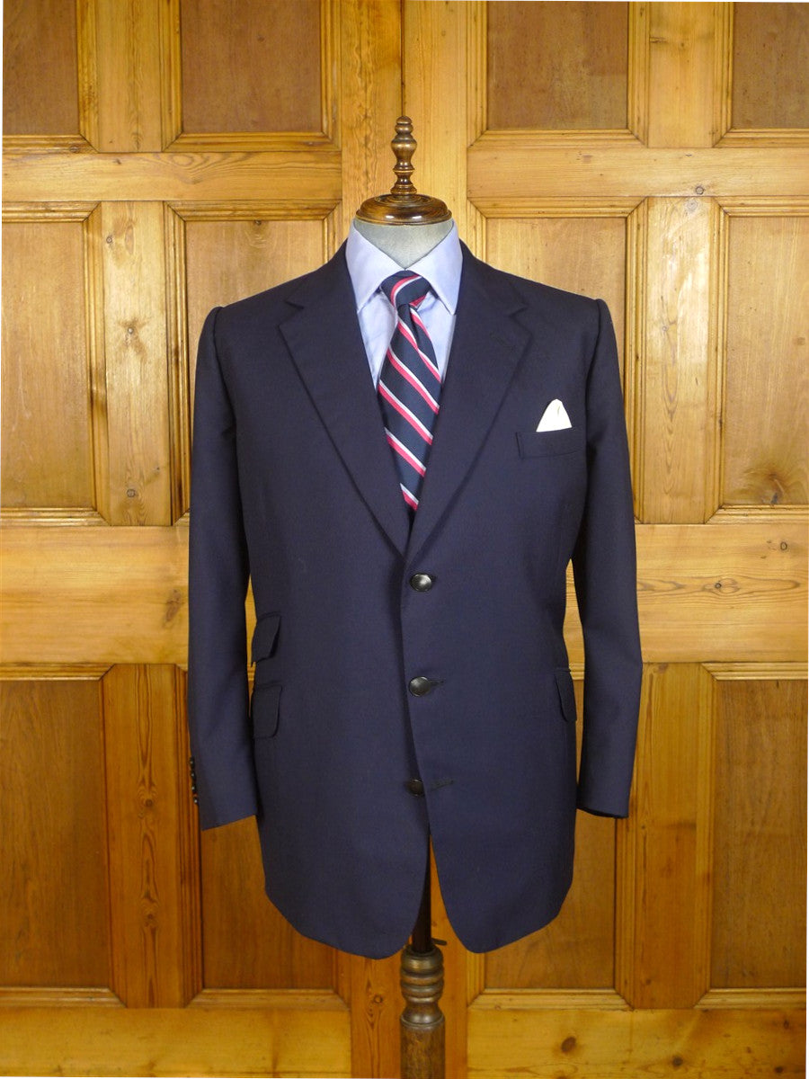 25/0424 kent haste 2018 savile row bespoke navy blue worsted blazer jacket 50 regular