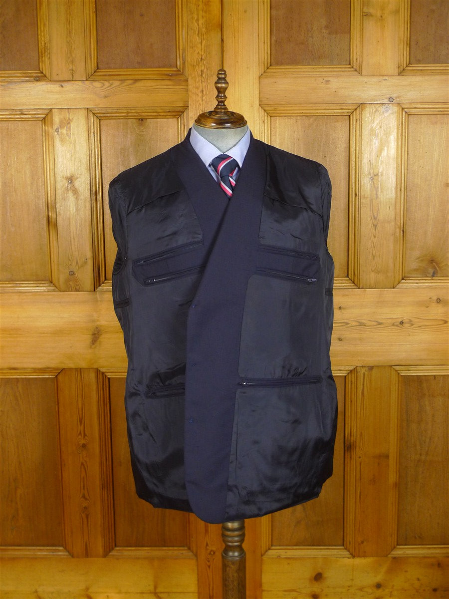 25/0424 kent haste 2018 savile row bespoke navy blue worsted blazer jacket 50 regular