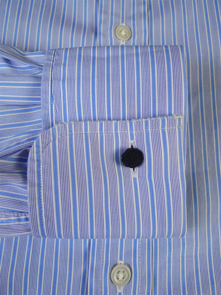 25/0493 gieves & hawkes savile row blue stripe cotton shirt collar 16.5