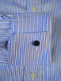 25/0493 gieves & hawkes savile row blue stripe cotton shirt collar 16.5