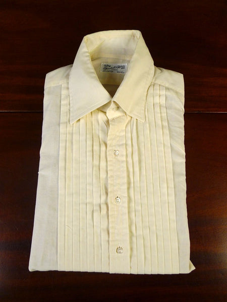 25/0448 vintage turnbull & asser ivory white pleated evening dress shirt 16.5