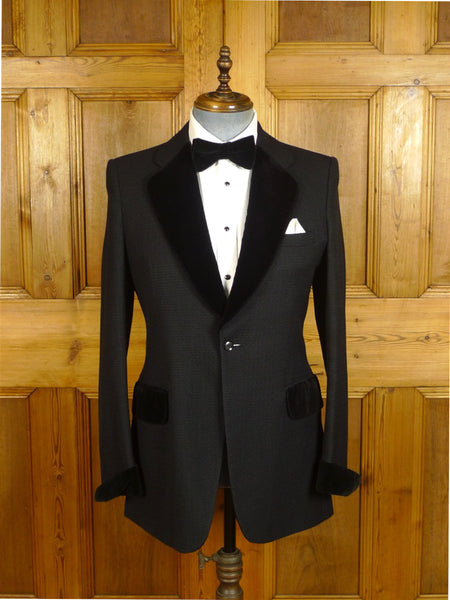 25/0467 wonderful vintage christian dior for harrods textured dinner jacket w/ velvet facings & trims 38 long