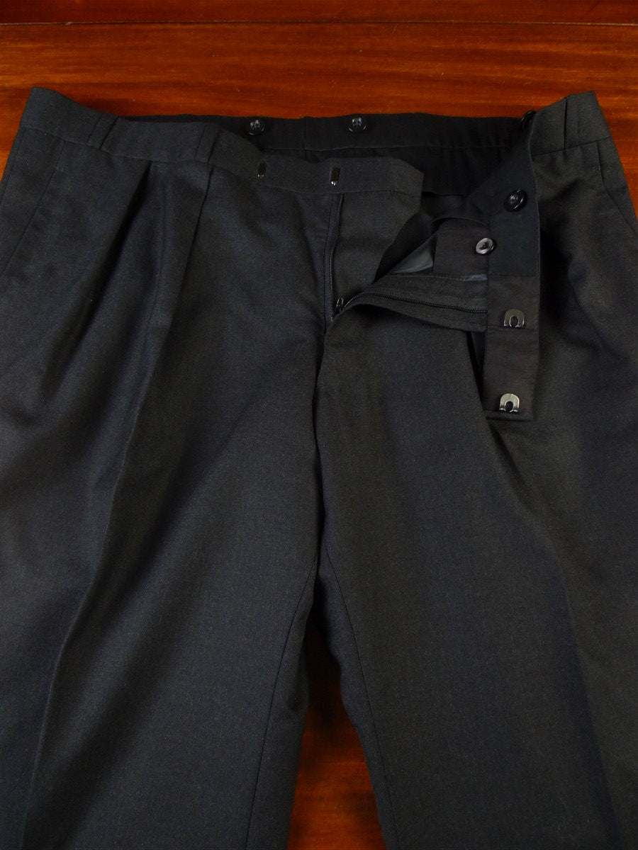25/0454 immaculate 2017 kent & haste savile row bespoke charcoal grey worsted & mohair trouser 41