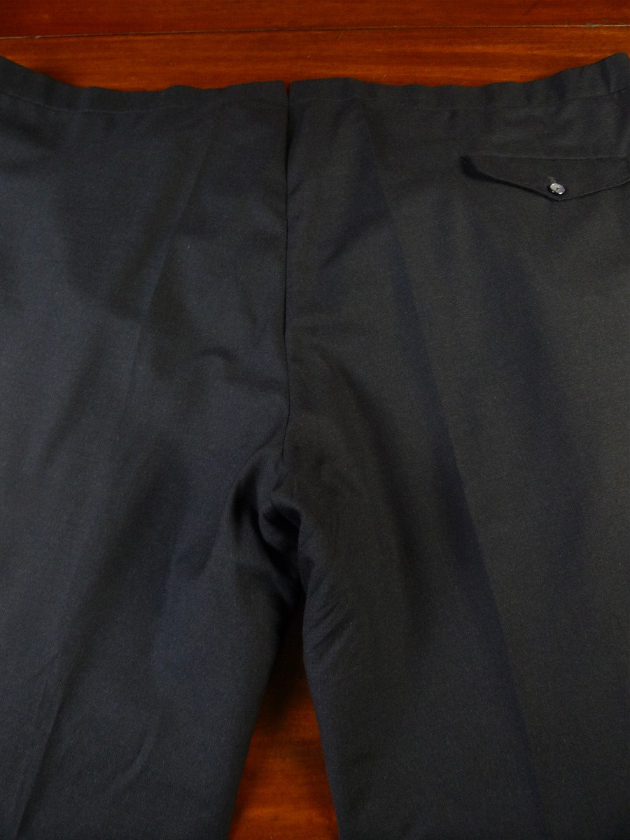 25/0453 immaculate 2018 kent & haste savile row bespoke charcoal grey worsted high-rise trouser 51